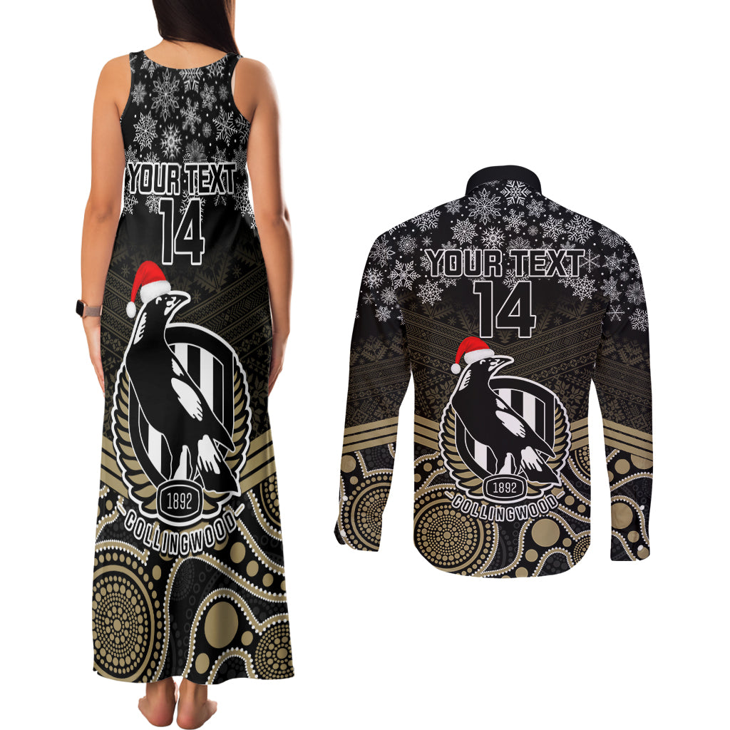custom-collingwood-football-christmas-couples-matching-tank-maxi-dress-and-long-sleeve-button-shirt-merry-xmas-2023-mix-aboriginal-art