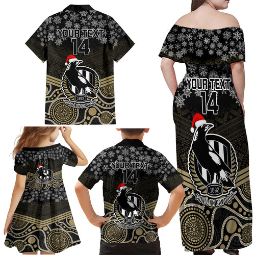 custom-collingwood-football-christmas-family-matching-off-shoulder-maxi-dress-and-hawaiian-shirt-merry-xmas-2023-mix-aboriginal-art