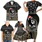 custom-collingwood-football-christmas-family-matching-short-sleeve-bodycon-dress-and-hawaiian-shirt-merry-xmas-2023-mix-aboriginal-art