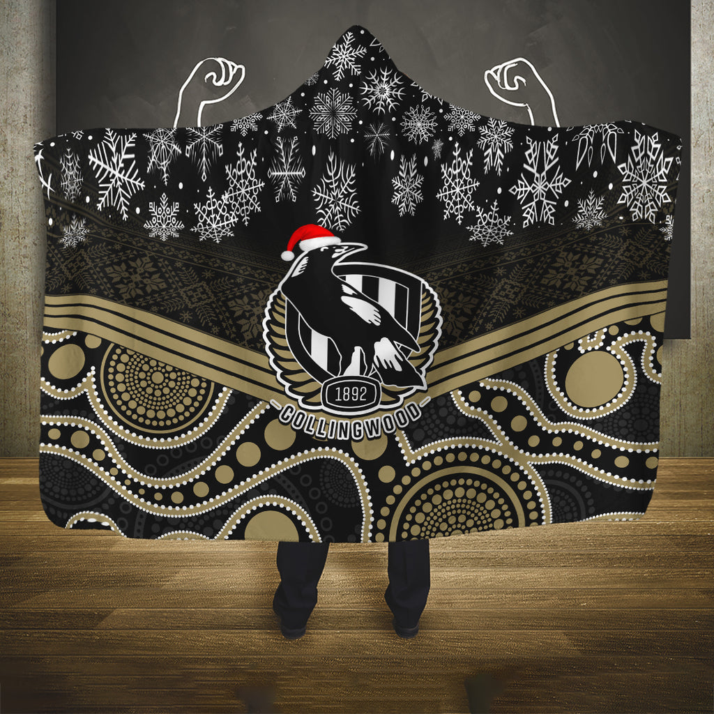custom-collingwood-football-christmas-hooded-blanket-merry-xmas-2023-mix-aboriginal-art