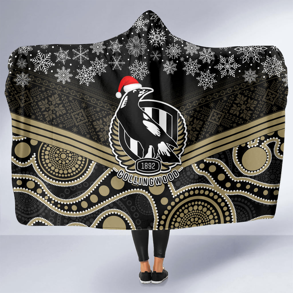 custom-collingwood-football-christmas-hooded-blanket-merry-xmas-2023-mix-aboriginal-art