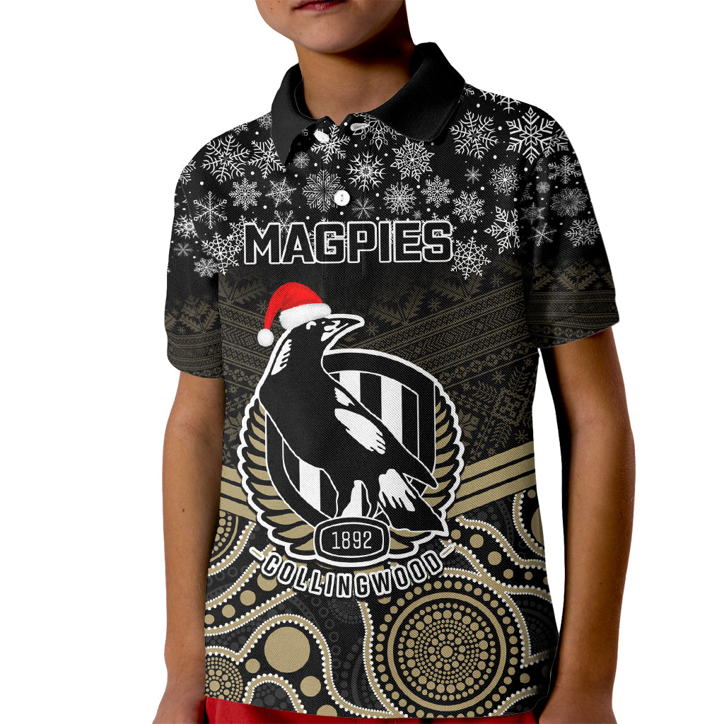 custom-collingwood-football-christmas-kid-polo-shirt-merry-xmas-2023-mix-aboriginal-art