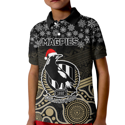 custom-collingwood-football-christmas-kid-polo-shirt-merry-xmas-2023-mix-aboriginal-art