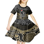 custom-collingwood-football-christmas-kid-short-sleeve-dress-merry-xmas-2023-mix-aboriginal-art