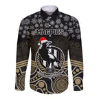 custom-collingwood-football-christmas-long-sleeve-button-shirt-merry-xmas-2023-mix-aboriginal-art