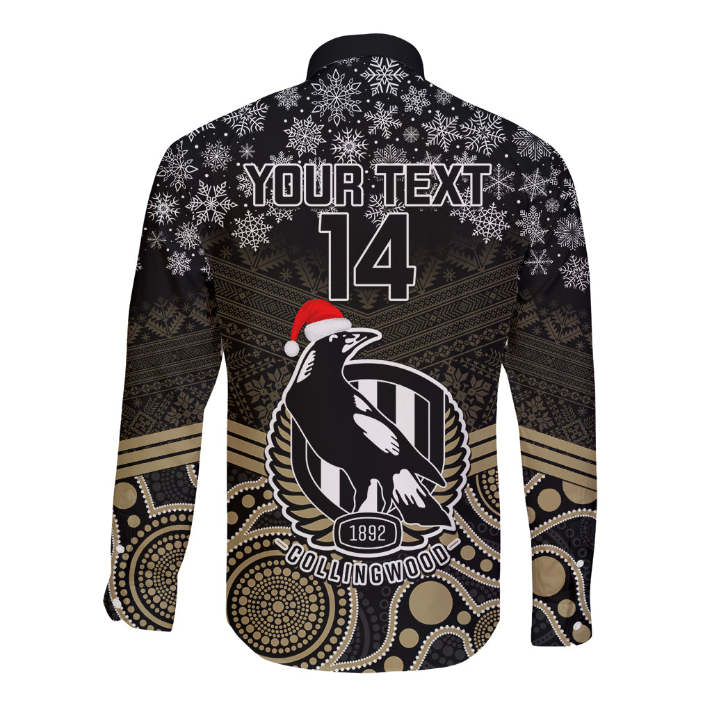 custom-collingwood-football-christmas-long-sleeve-button-shirt-merry-xmas-2023-mix-aboriginal-art