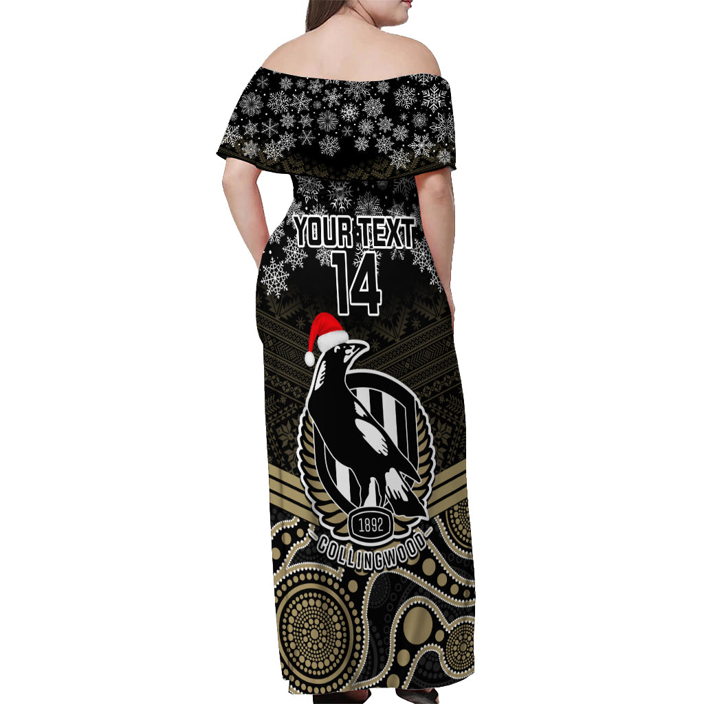 custom-collingwood-football-christmas-off-shoulder-maxi-dress-merry-xmas-2023-mix-aboriginal-art