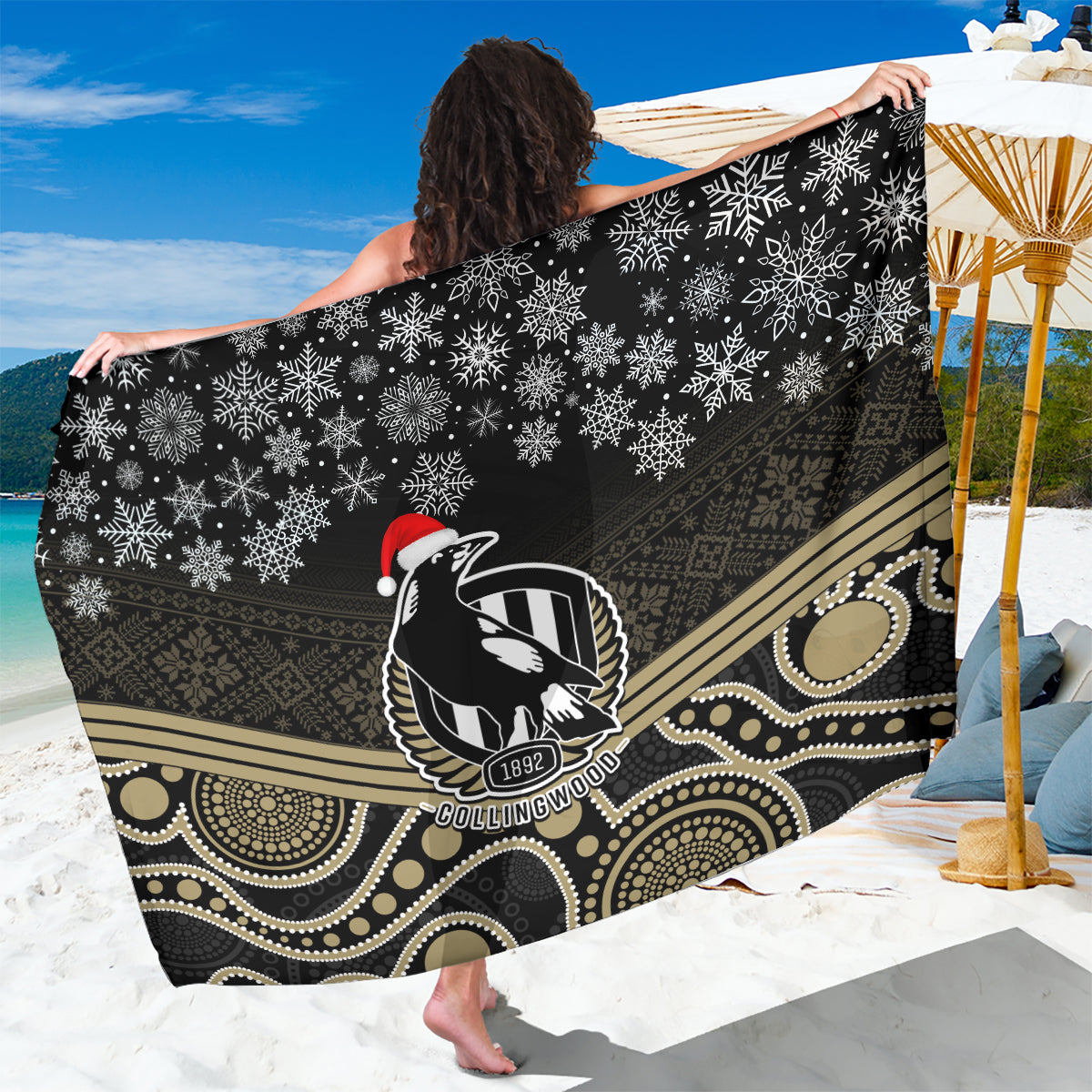custom-collingwood-football-christmas-sarong-merry-xmas-2023-mix-aboriginal-art