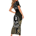 custom-collingwood-football-christmas-short-sleeve-bodycon-dress-merry-xmas-2023-mix-aboriginal-art