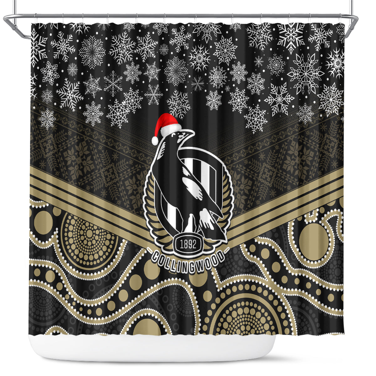 custom-collingwood-football-christmas-shower-curtain-merry-xmas-2023-mix-aboriginal-art
