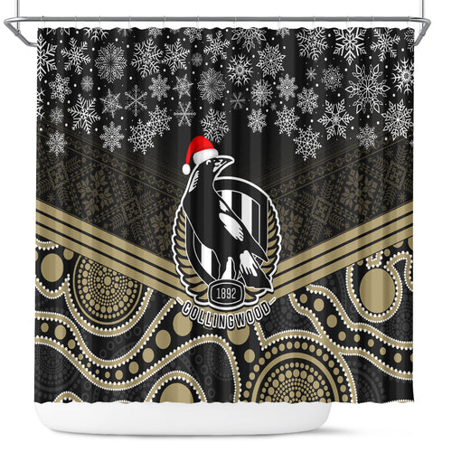 custom-collingwood-football-christmas-shower-curtain-merry-xmas-2023-mix-aboriginal-art