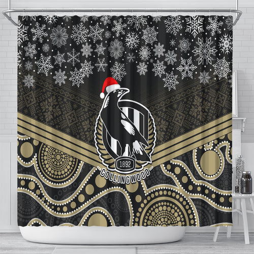 custom-collingwood-football-christmas-shower-curtain-merry-xmas-2023-mix-aboriginal-art