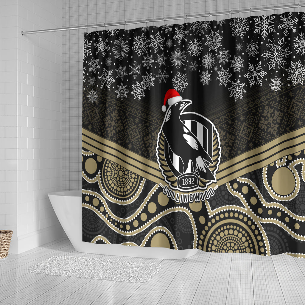 custom-collingwood-football-christmas-shower-curtain-merry-xmas-2023-mix-aboriginal-art