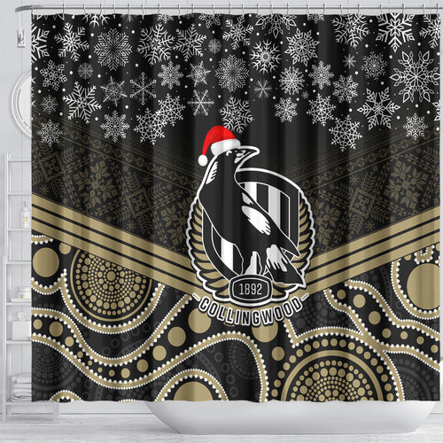 custom-collingwood-football-christmas-shower-curtain-merry-xmas-2023-mix-aboriginal-art