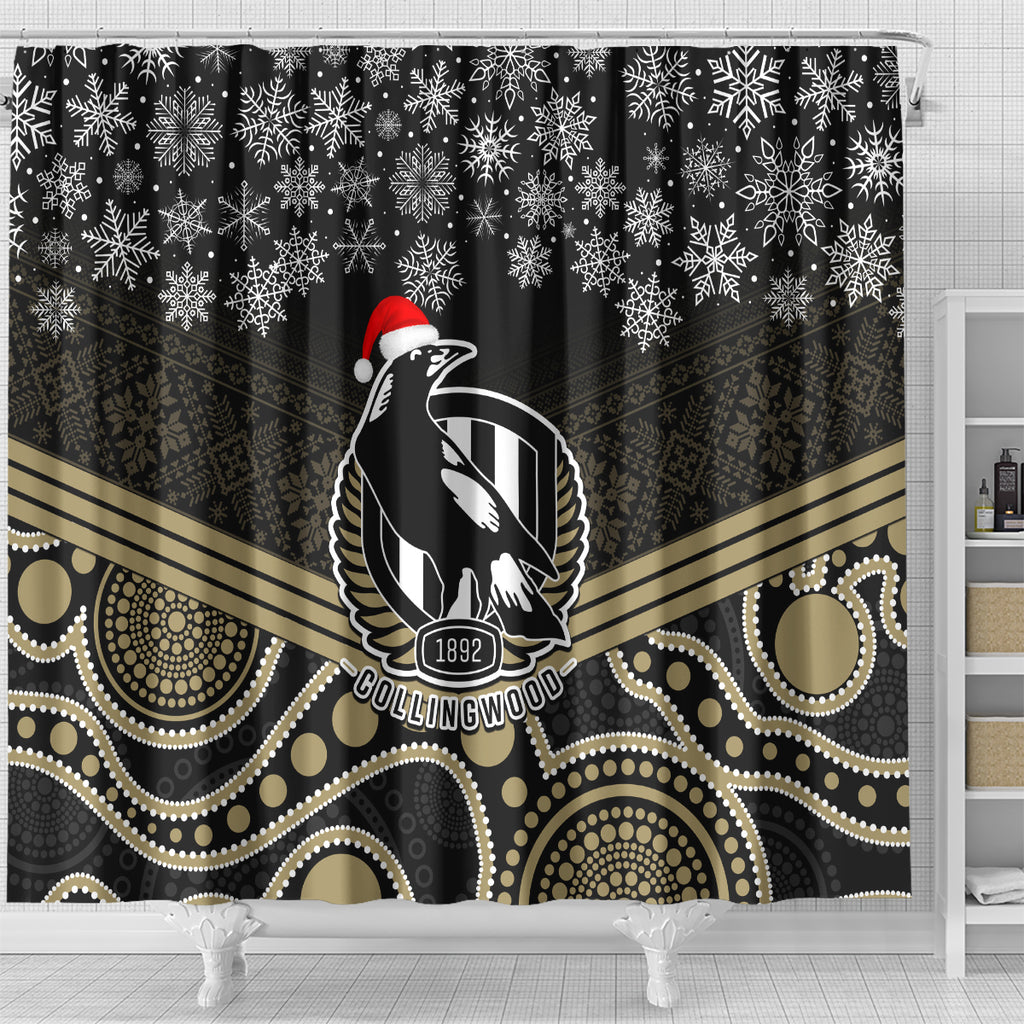 custom-collingwood-football-christmas-shower-curtain-merry-xmas-2023-mix-aboriginal-art