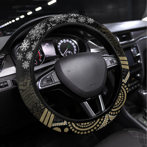 Collingwood Football Christmas Steering Wheel Cover Merry Xmas 2023 Mix Aboriginal Art