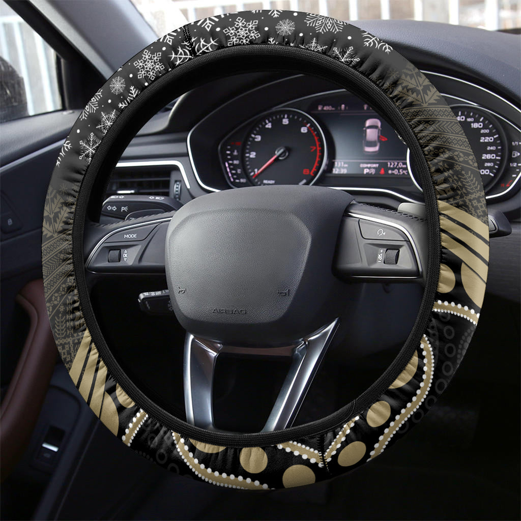 Collingwood Football Christmas Steering Wheel Cover Merry Xmas 2023 Mix Aboriginal Art