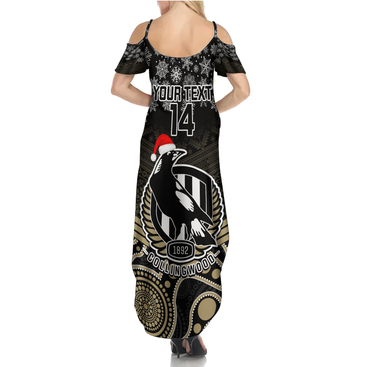 custom-collingwood-football-christmas-summer-maxi-dress-merry-xmas-2023-mix-aboriginal-art