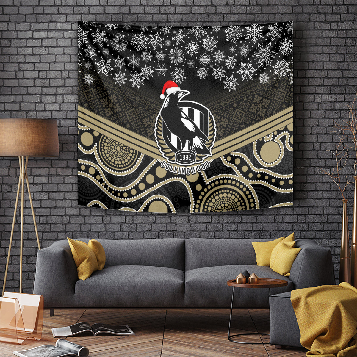 custom-collingwood-football-christmas-tapestry-merry-xmas-2023-mix-aboriginal-art