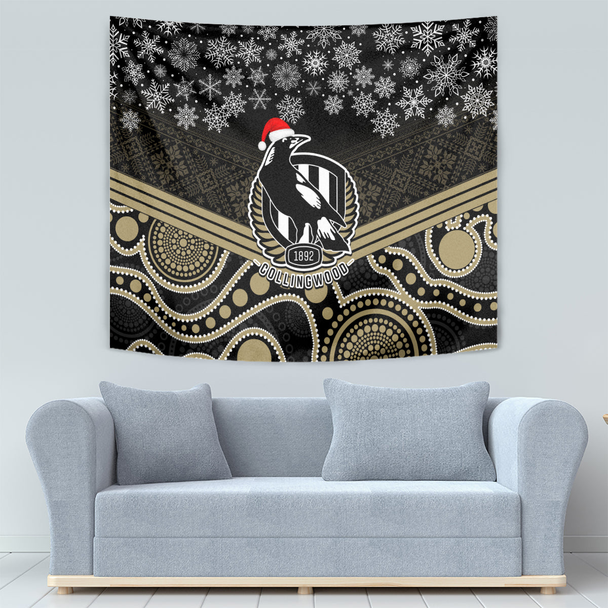 custom-collingwood-football-christmas-tapestry-merry-xmas-2023-mix-aboriginal-art