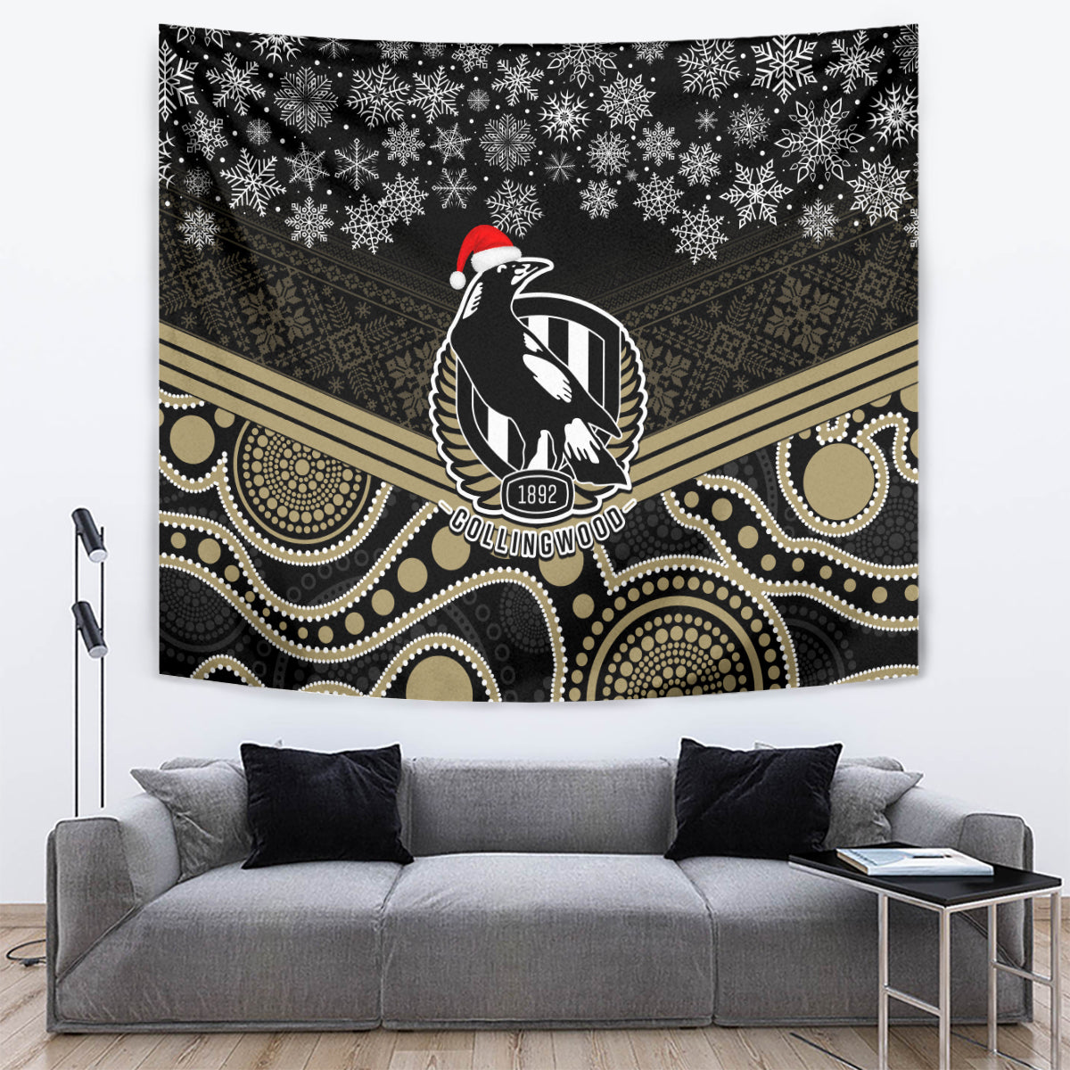custom-collingwood-football-christmas-tapestry-merry-xmas-2023-mix-aboriginal-art