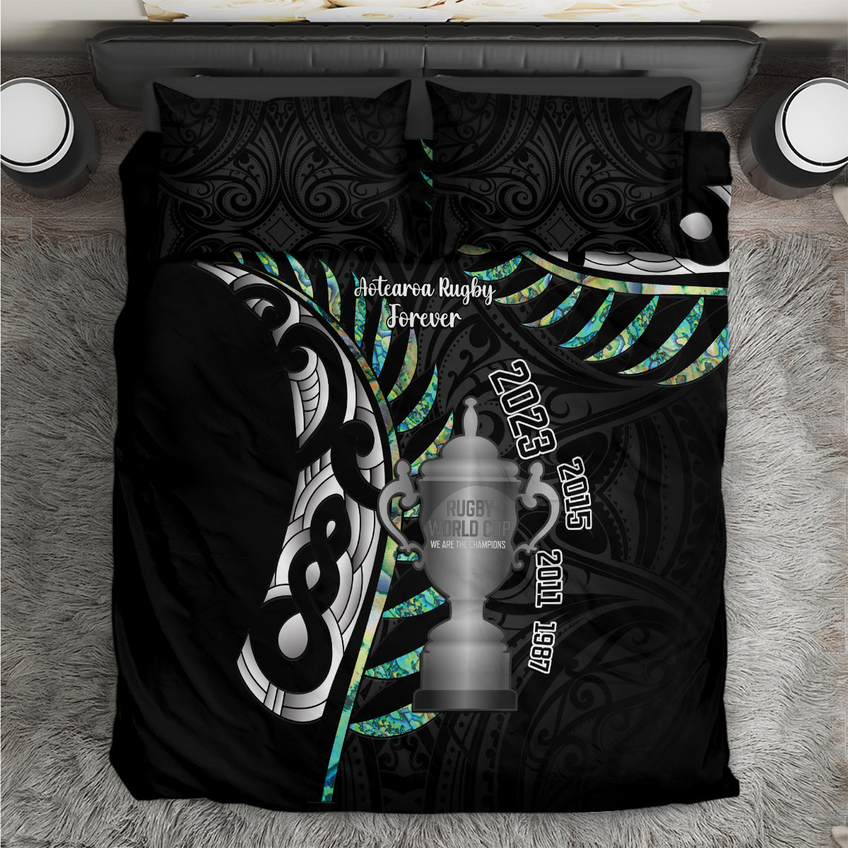 personalised-new-zealand-silver-fern-rugby-bedding-set-paua-shell-with-champions-trophy-history-nz-forever