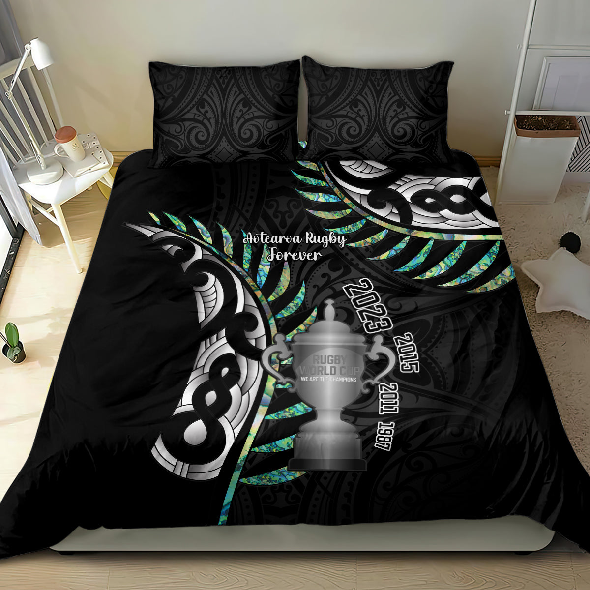 personalised-new-zealand-silver-fern-rugby-bedding-set-paua-shell-with-champions-trophy-history-nz-forever