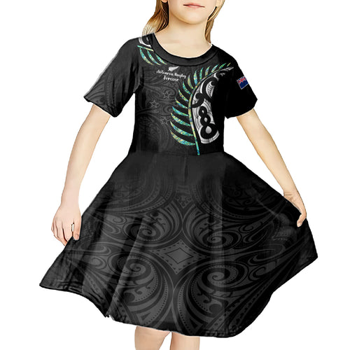 personalised-new-zealand-silver-fern-rugby-kid-short-sleeve-dress-paua-shell-with-champions-trophy-history-nz-forever