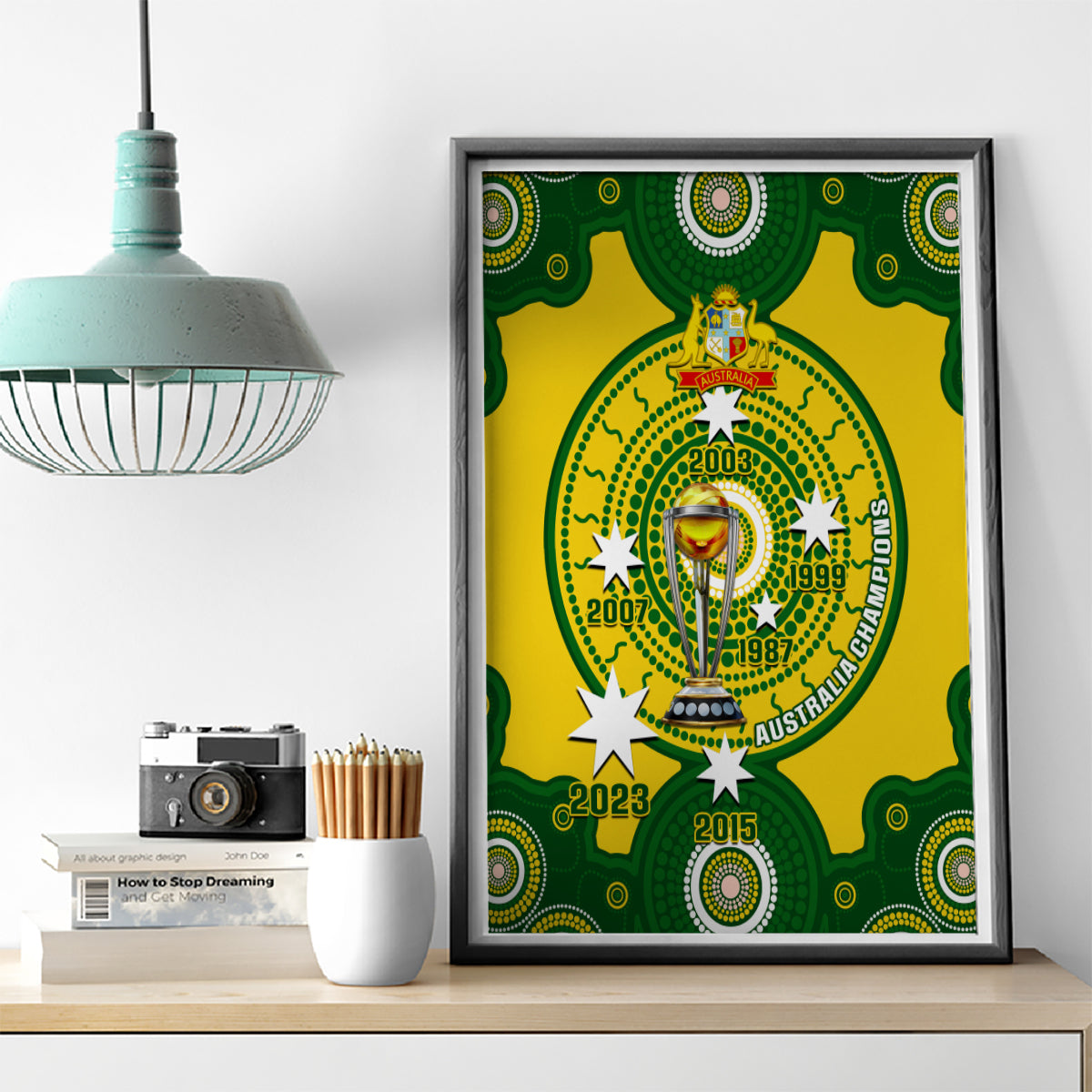australia-cricket-canvas-wall-art-2023-world-cup-6th-champions-trophy-national-color