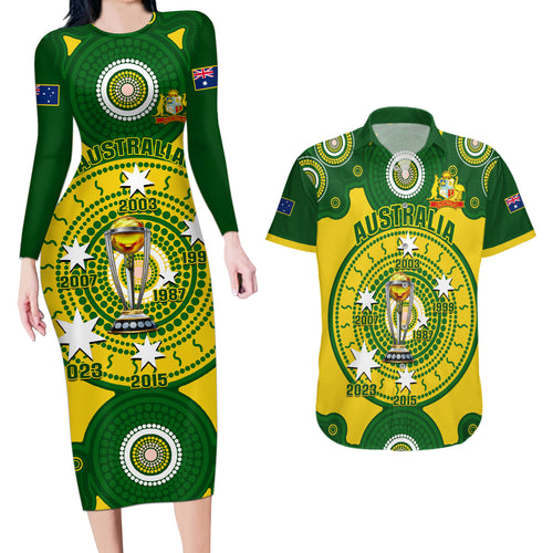 australia-cricket-couples-matching-long-sleeve-bodycon-dress-and-hawaiian-shirt-2023-world-cup-6th-champions-trophy-national-color