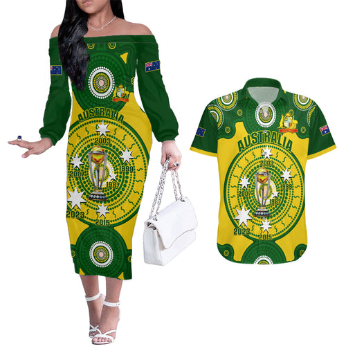 australia-cricket-couples-matching-off-the-shoulder-long-sleeve-dress-and-hawaiian-shirt-2023-world-cup-6th-champions-trophy-national-color