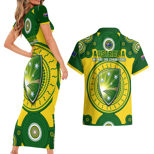 australia-cricket-couples-matching-short-sleeve-bodycon-dress-and-hawaiian-shirt-2023-world-cup-6th-champions-trophy-national-color