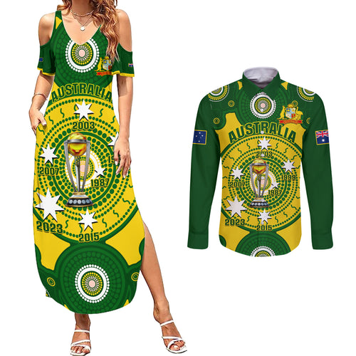 australia-cricket-couples-matching-summer-maxi-dress-and-long-sleeve-button-shirt-2023-world-cup-6th-champions-trophy-national-color
