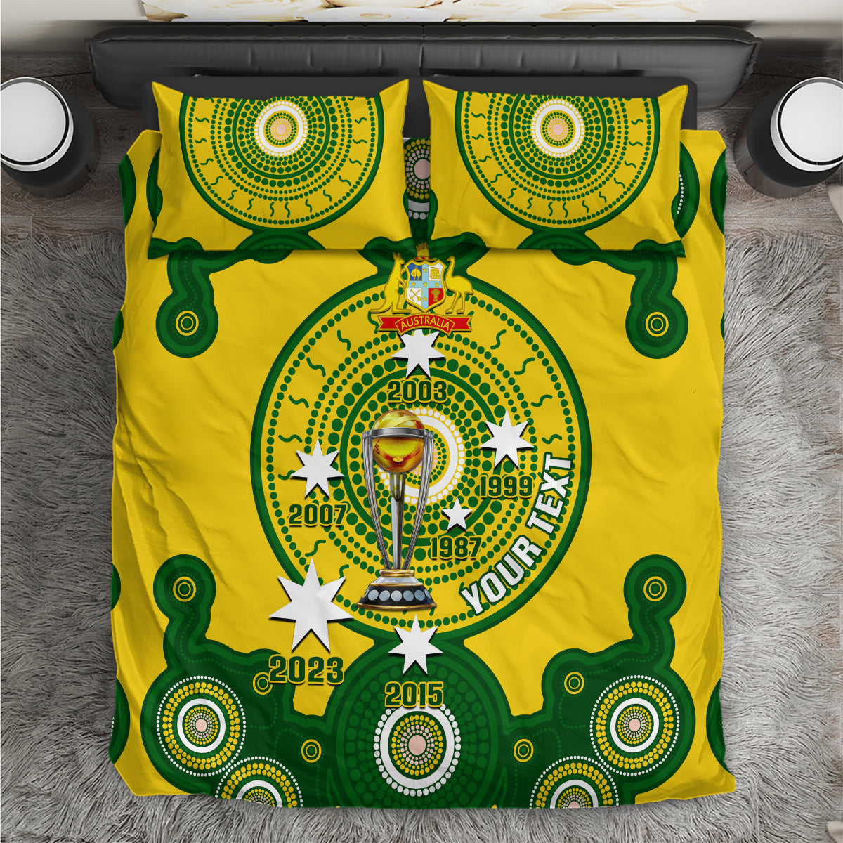 personalised-australia-cricket-bedding-set-2023-world-cup-6th-champions-trophy-national-color