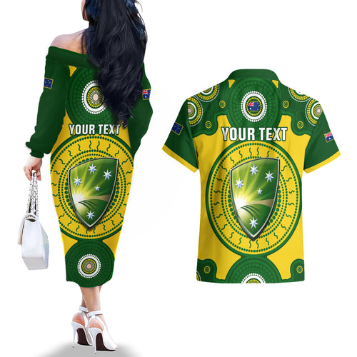 personalised-australia-cricket-couples-matching-off-the-shoulder-long-sleeve-dress-and-hawaiian-shirt-2023-world-cup-6th-champions-trophy-national-color