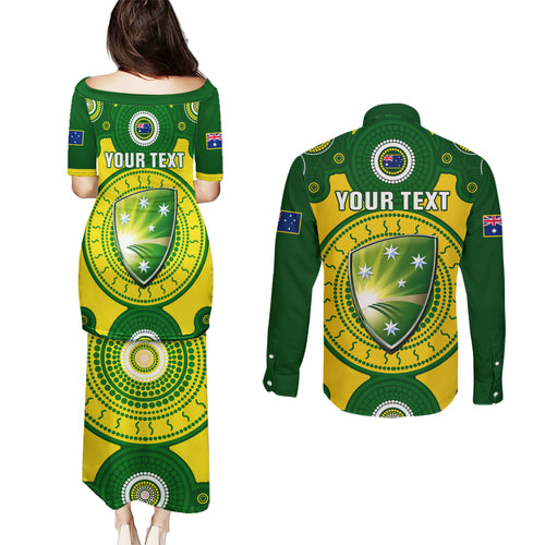personalised-australia-cricket-couples-matching-puletasi-dress-and-long-sleeve-button-shirt-2023-world-cup-6th-champions-trophy-national-color