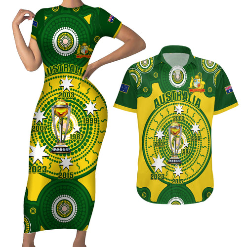 personalised-australia-cricket-couples-matching-short-sleeve-bodycon-dress-and-hawaiian-shirt-2023-world-cup-6th-champions-trophy-national-color