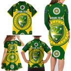 personalised-australia-cricket-family-matching-long-sleeve-bodycon-dress-and-hawaiian-shirt-2023-world-cup-6th-champions-trophy-national-color