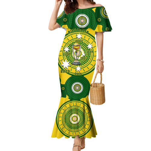 personalised-australia-cricket-family-matching-mermaid-dress-and-hawaiian-shirt-2023-world-cup-6th-champions-trophy-national-color