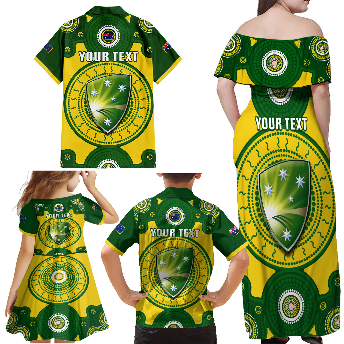 personalised-australia-cricket-family-matching-off-shoulder-maxi-dress-and-hawaiian-shirt-2023-world-cup-6th-champions-trophy-national-color