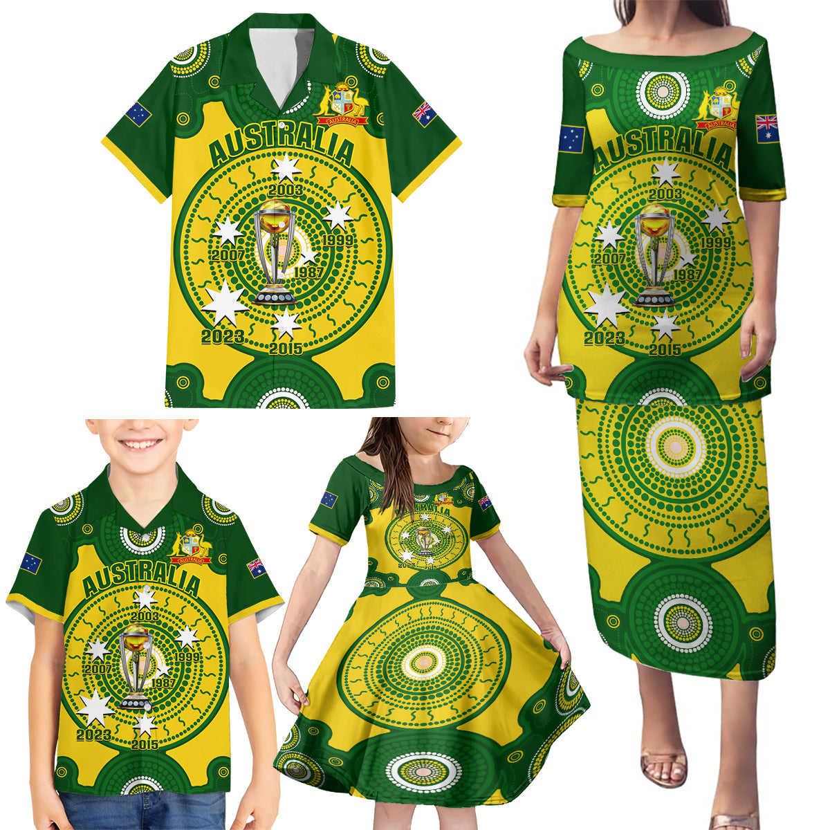 personalised-australia-cricket-family-matching-puletasi-dress-and-hawaiian-shirt-2023-world-cup-6th-champions-trophy-national-color