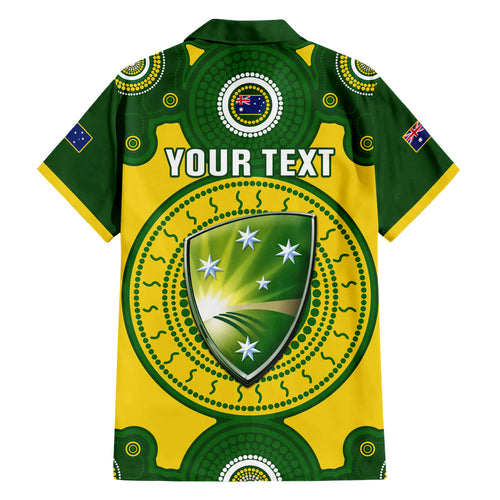 personalised-australia-cricket-family-matching-short-sleeve-bodycon-dress-and-hawaiian-shirt-2023-world-cup-6th-champions-trophy-national-color