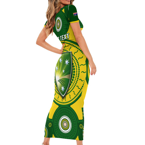 personalised-australia-cricket-family-matching-short-sleeve-bodycon-dress-and-hawaiian-shirt-2023-world-cup-6th-champions-trophy-national-color