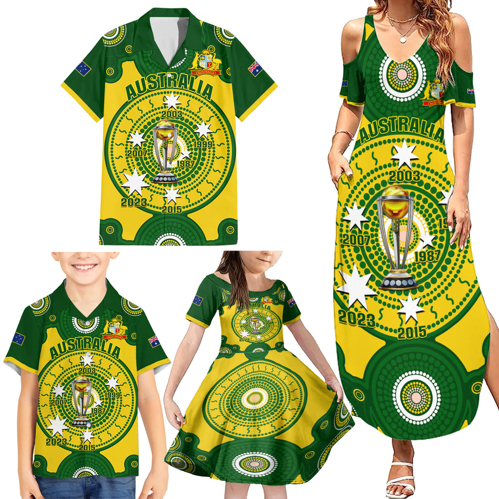 personalised-australia-cricket-family-matching-summer-maxi-dress-and-hawaiian-shirt-2023-world-cup-6th-champions-trophy-national-color
