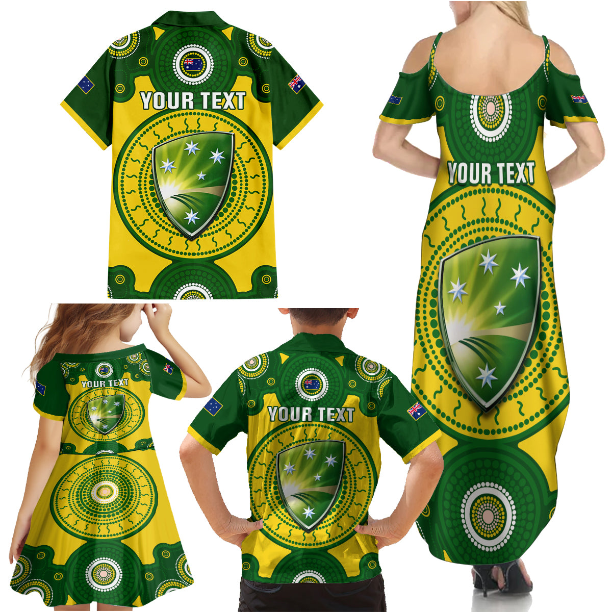 personalised-australia-cricket-family-matching-summer-maxi-dress-and-hawaiian-shirt-2023-world-cup-6th-champions-trophy-national-color