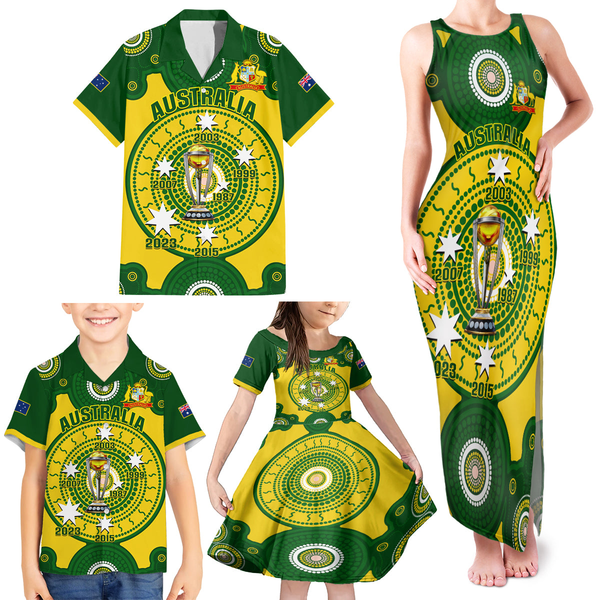 personalised-australia-cricket-family-matching-tank-maxi-dress-and-hawaiian-shirt-2023-world-cup-6th-champions-trophy-national-color