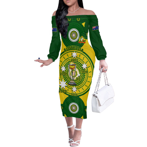personalised-australia-cricket-off-the-shoulder-long-sleeve-dress-2023-world-cup-6th-champions-trophy-national-color