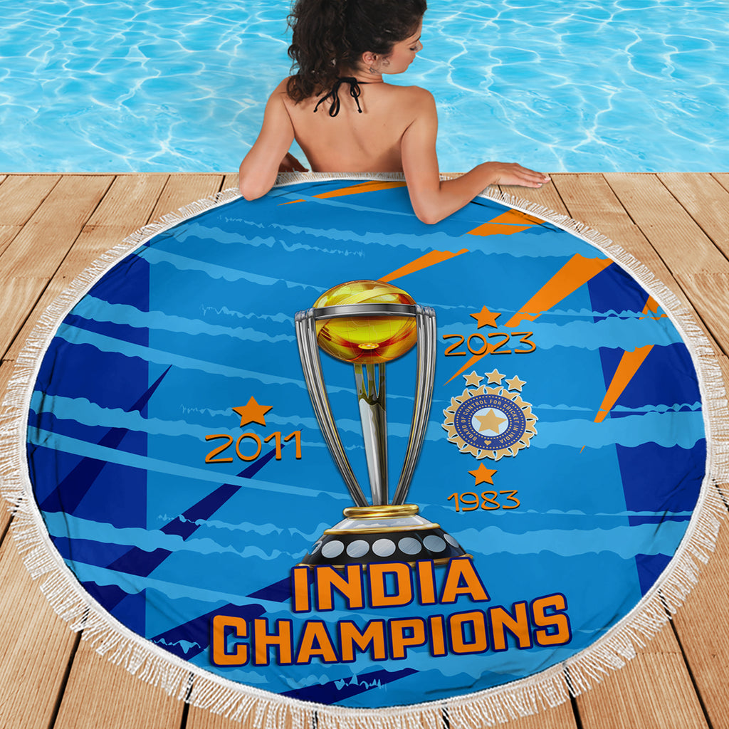 custom-india-cricket-beach-blanket-2023-world-cup-3rd-champions-proud
