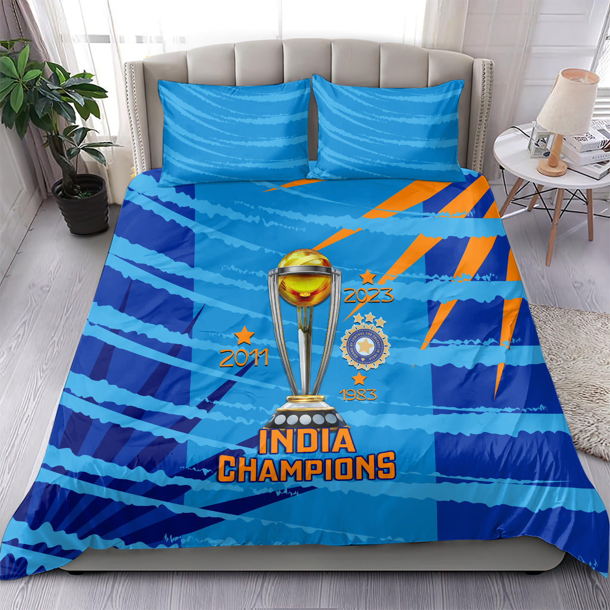 custom-india-cricket-bedding-set-2023-world-cup-3rd-champions-proud