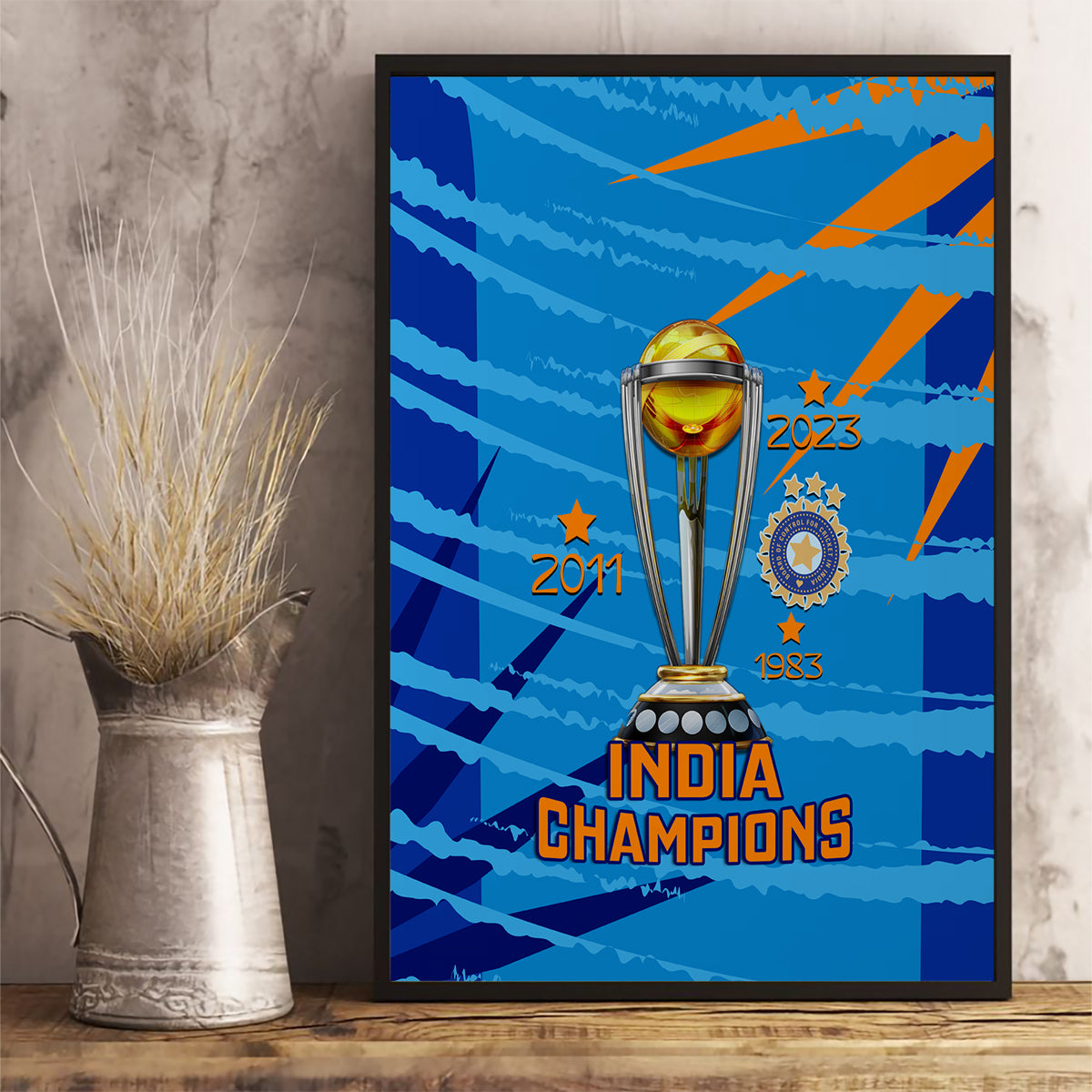 custom-india-cricket-canvas-wall-art-2023-world-cup-3rd-champions-proud